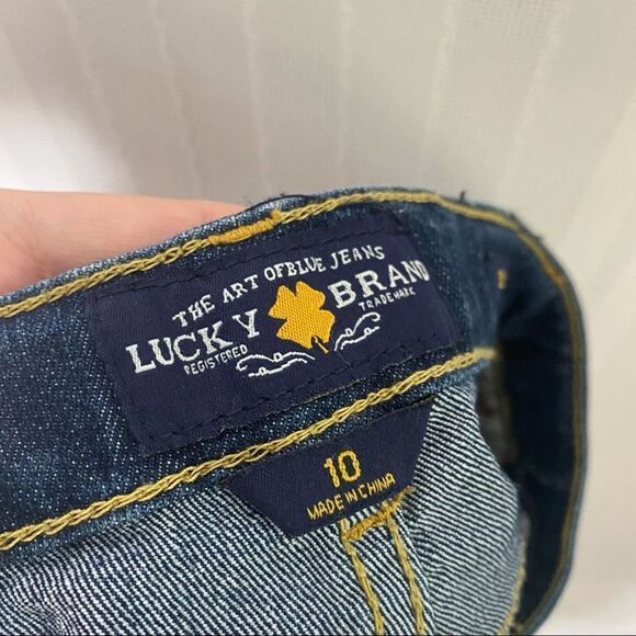 Lucky Brand Riley Short Raw Hem Denim Shorts Size 10 Girl's Summer Cotton Blend - Picture 5 of 10